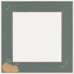 Matte Green With Pumpkins Frame